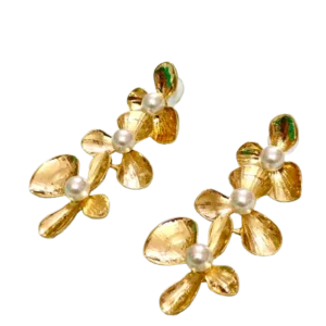 Blooming Floral Drop Style Statement Earrings