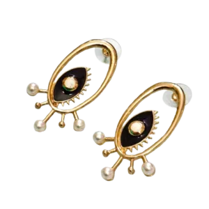 Evil Eye Pearl Studs