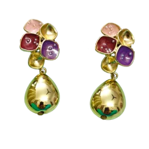 Floral Golden Drop Earring
