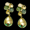 Golden Hanging Pearl Flower Earrings